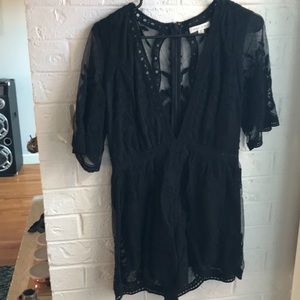 Black lace romper